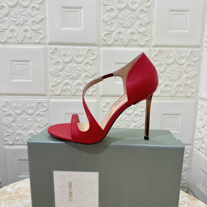 Tom Ford 10,5 cm Læder High Heel Sandal I Rød