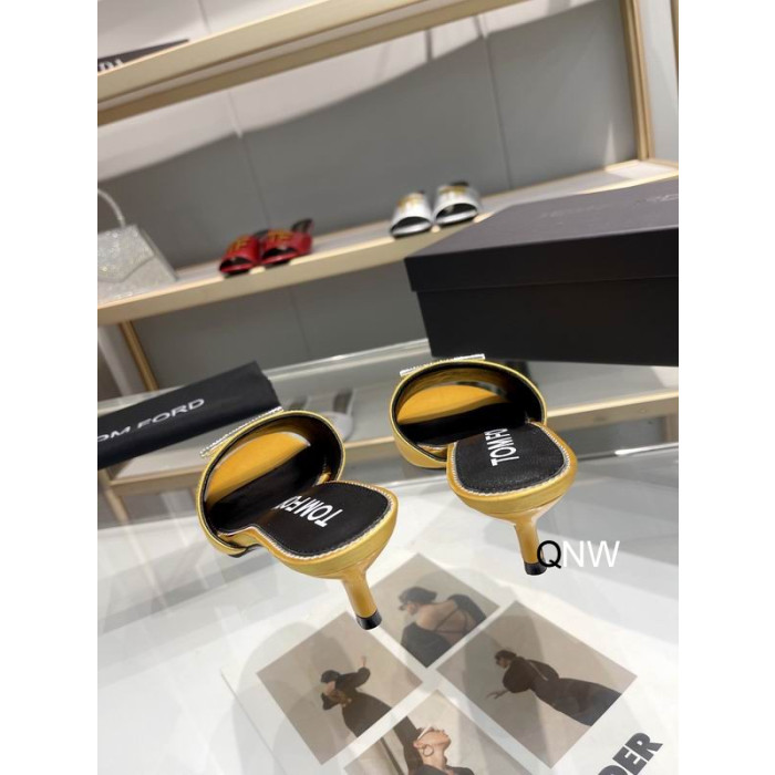 Tom Ford 4,5 cm Silke TF Logo Skub I Gul