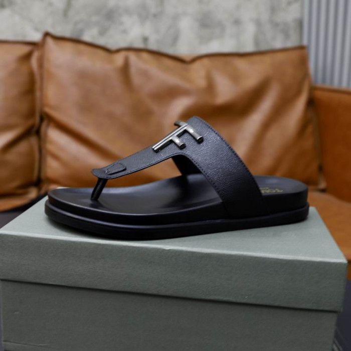 Tom Ford Mænds Læder Flip Flops I Black03