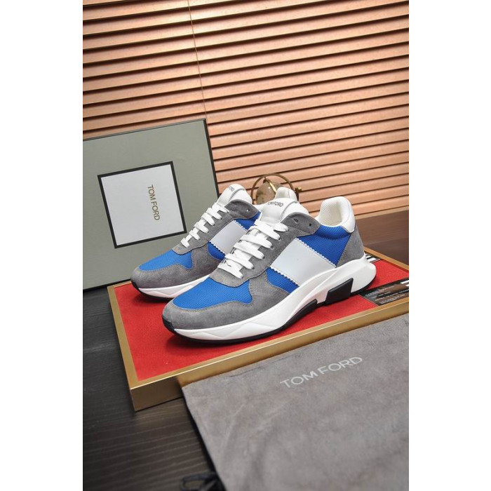 Tom Ford Sneakers Mænd Ruskind Sneakers I Grå/Blå