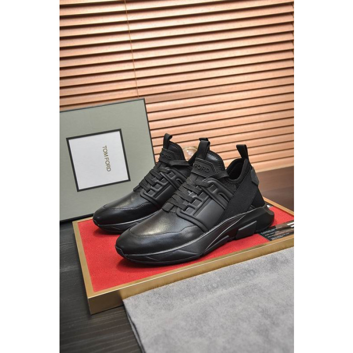 Tom Ford Læder Jago Sneaker I Sort