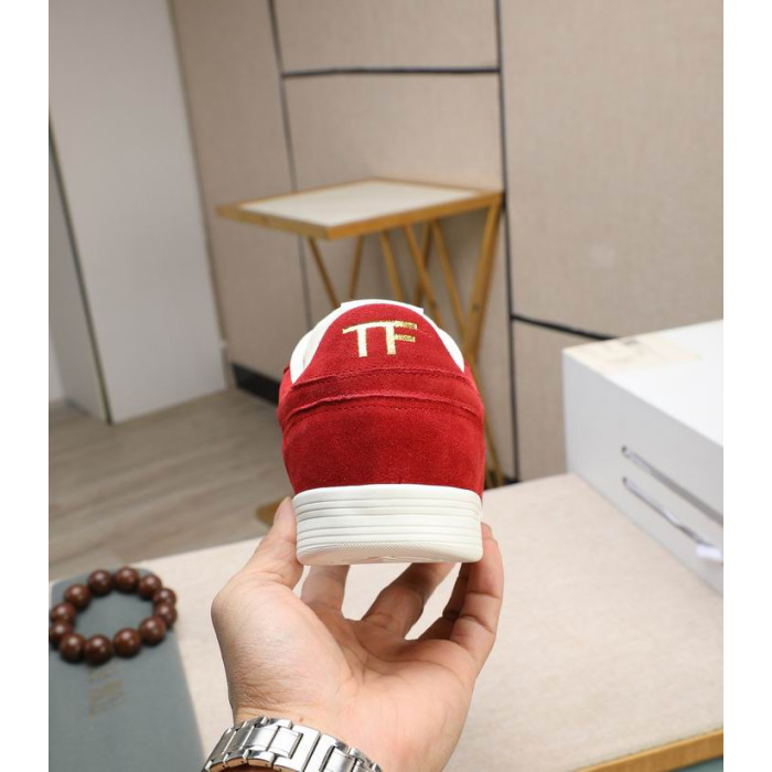 Tom Ford Mænds Casual Sneakers I Hvid/Rød