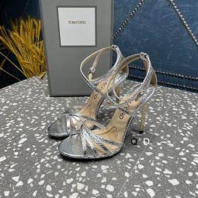 Tom Ford 10,5 cm Lamineret Stemplet Python Ida Sandal I Sølv