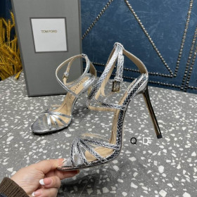 Tom Ford 10,5 cm Lamineret Stemplet Python Ida Sandal I Sølv