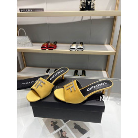 Tom Ford 4,5 cm Silke TF Logo Skub I Gul