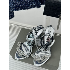 Tom Ford 10cm Læder Sølv Kæde Sandal I Sølv