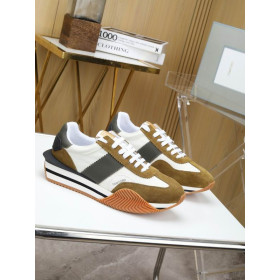 Tom Ford Ruskind Teknisk Stof James Sneaker I Brun/Hvid 038