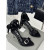 Tom Ford 10cm Silke Satin Spænde Hollow Strap Sandal I Sort