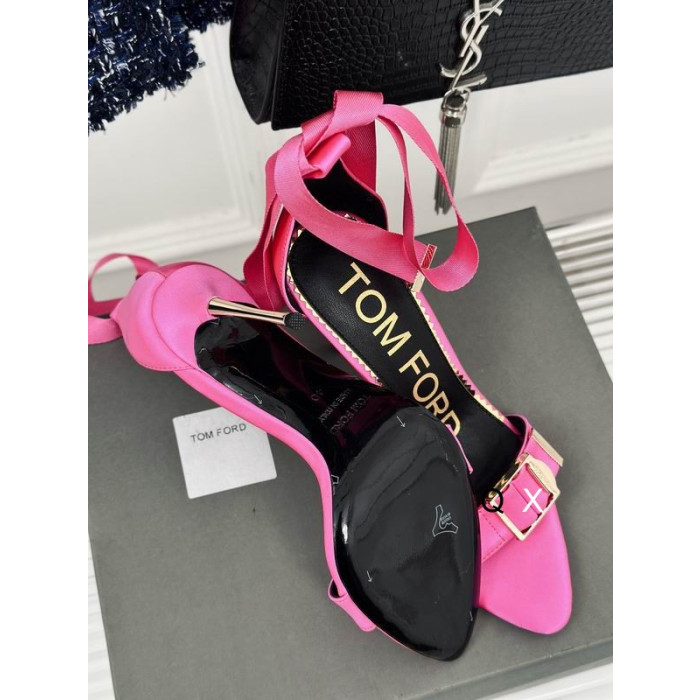 Tom Ford 10cm Zijden Lint Sandaal Roze