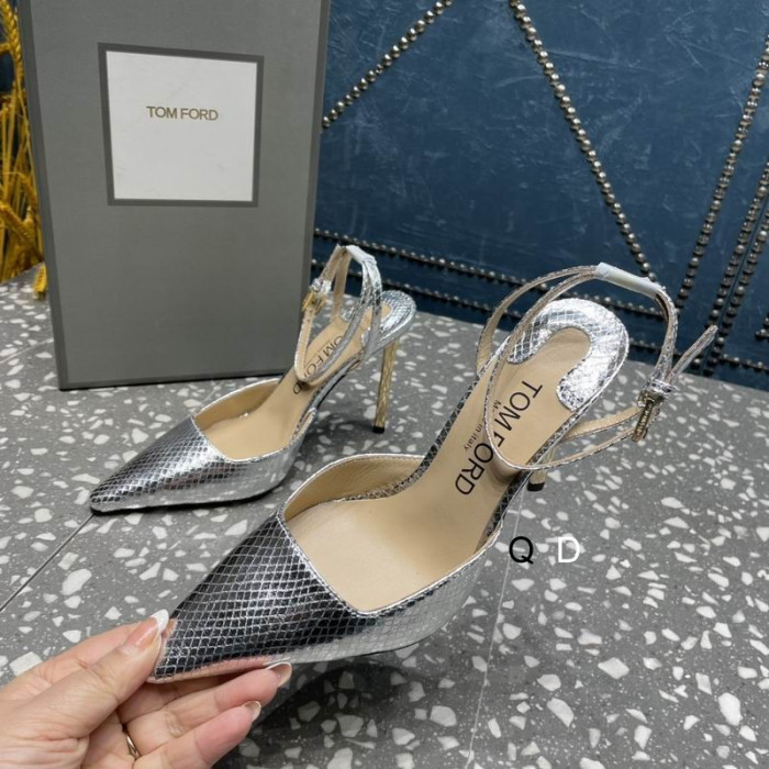 Tom Ford 10,5 cm Snakeskin Pumps In Zilver
