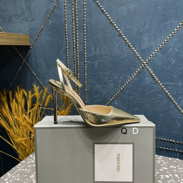 Tom Ford 10,5 cm Snakeskin Pumps In Goud