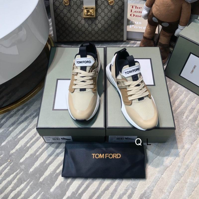 Tom Ford Nylon Mesh Jago Low-Top Sneaker In Khaki06
