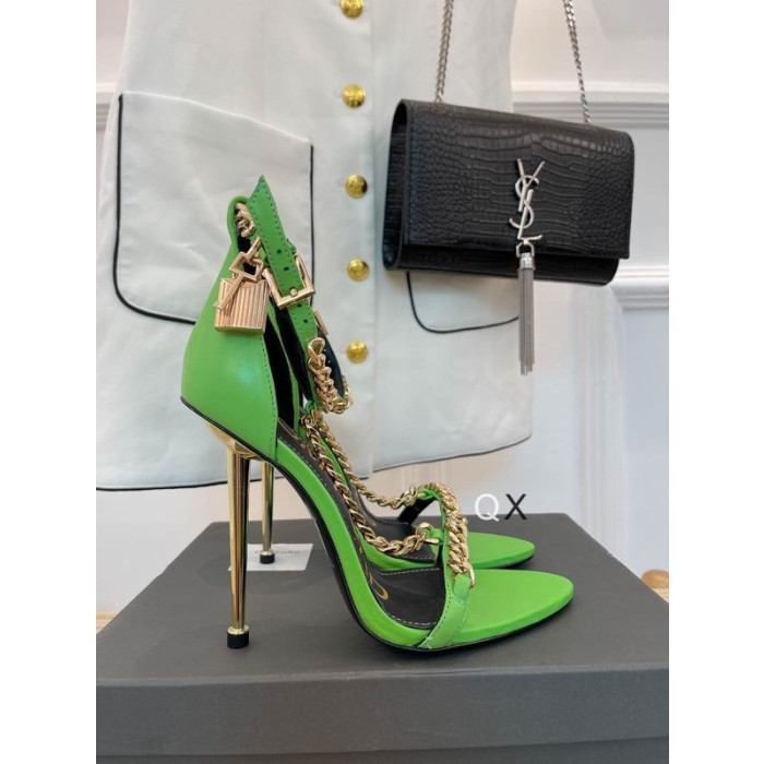 Tom Ford Lederen Ketting Punt-Toe Enkel Band En Sandalen In Cyaan