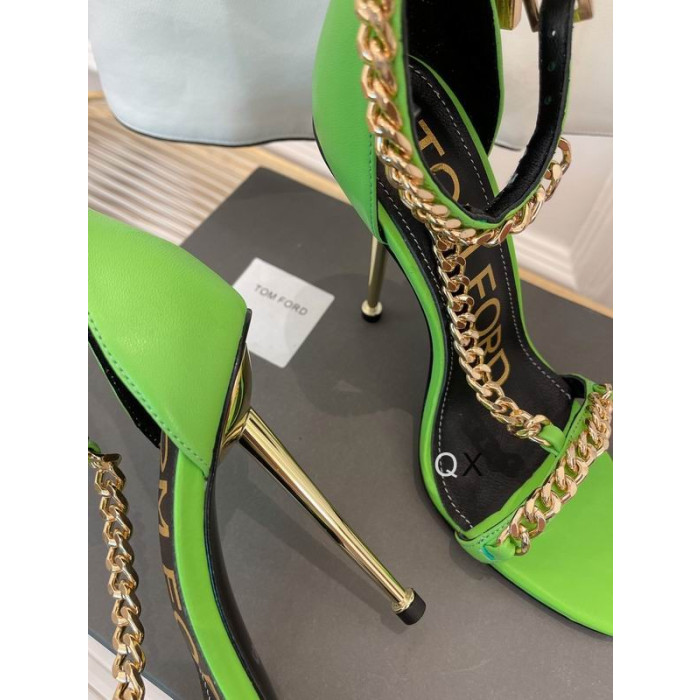 Tom Ford Lederen Ketting Punt-Toe Enkel Band En Sandalen In Cyaan