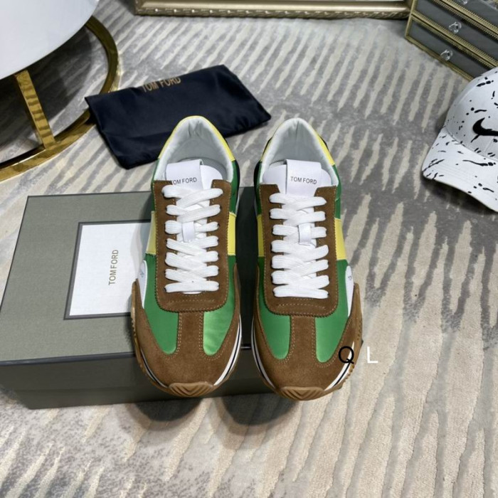 Tom Ford Suede Eco-Vriendelijk Materiaal James Sneaker In Bruin/Groen/Geel