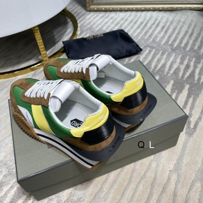 Tom Ford Suede Eco-Vriendelijk Materiaal James Sneaker In Bruin/Groen/Geel