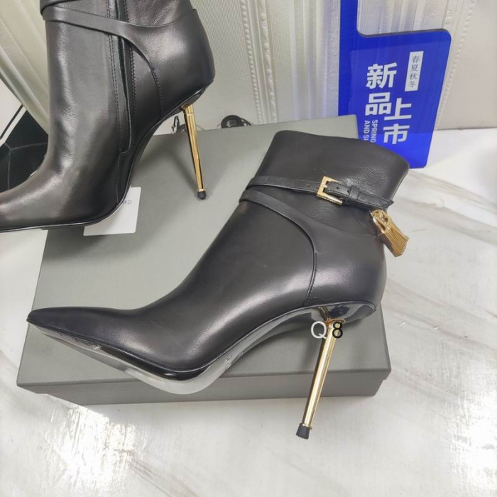 Tom Ford 10,5 cm Leder Hangslot enkellaarsje In Zwart