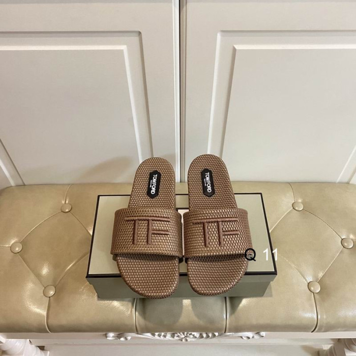 Tom Ford Geweven Slippers Grijs