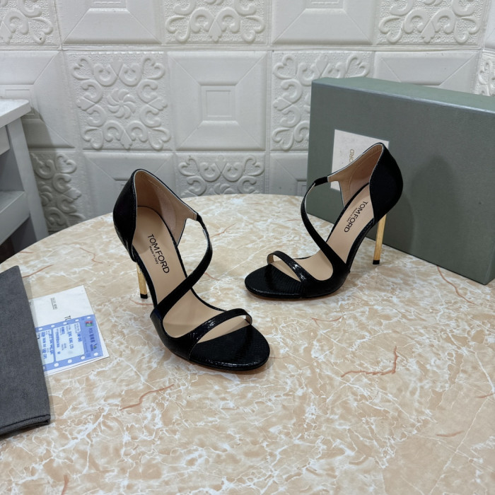 Tom Ford 10,5 cm Slangenhuid Hoge Hak Sandaal In het Zwart