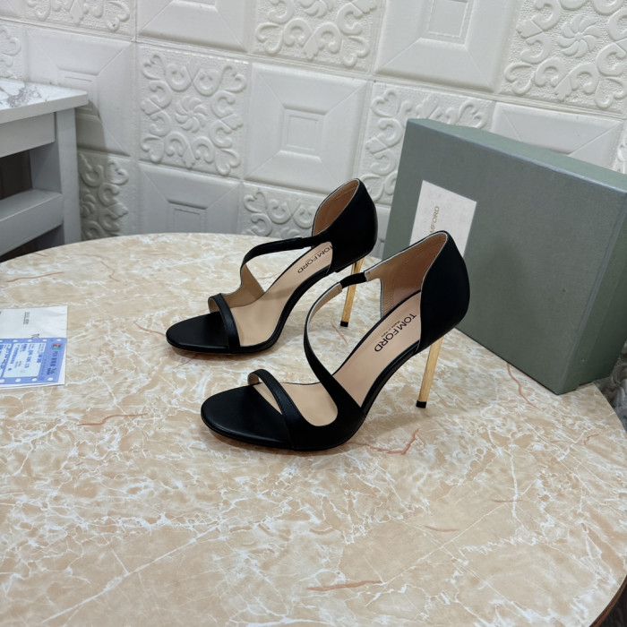 Tom Ford 10,5 cm Lederen Hoge Hak Sandaal In het Zwart