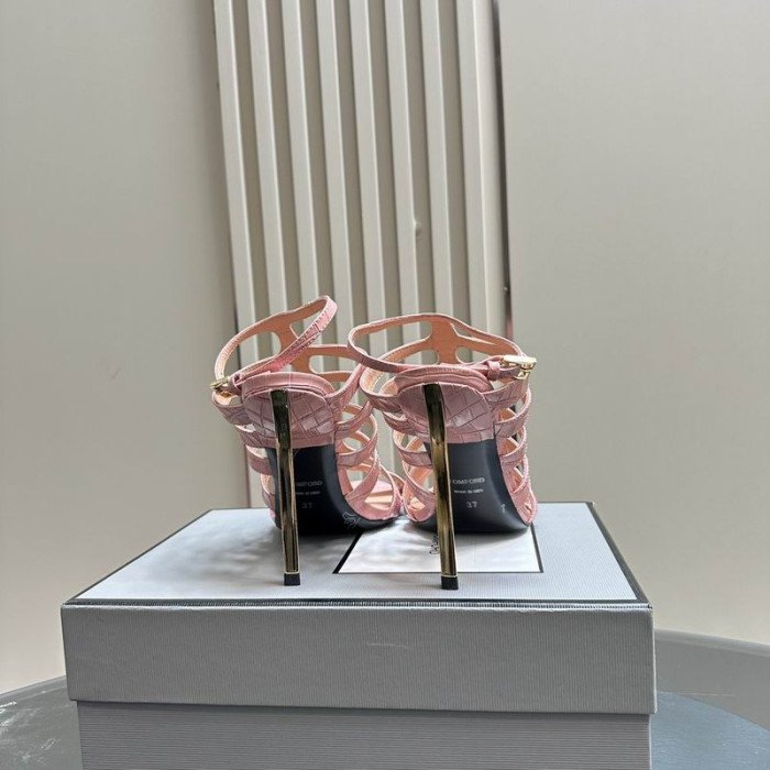 Tom Ford 10cm Afgedrukt Krokodil Gekooide Lederen Sandaal Roze