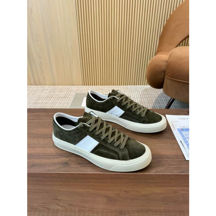 Tom Ford Suede Cambridge Sneakers In Groen Leger 017