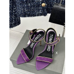 Tom Ford 10cm Velvet Asymmetrische Crystal Sandaal In Purple04