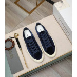 Tom Ford Krokodil Cambridge Lace-Up Lage Sneaker In Donkerblauw