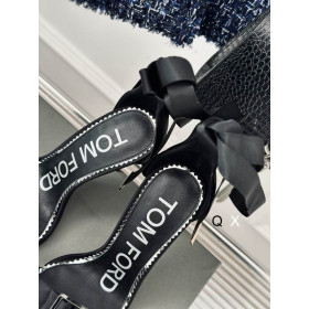 Tom Ford 10cm Zijden Lint Sandaal In het Zwart