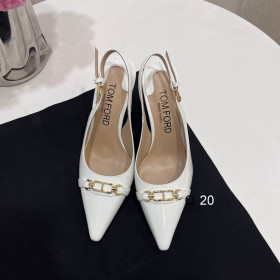 Tom Ford 10cm lakleder Whitney Slingback In het Wit