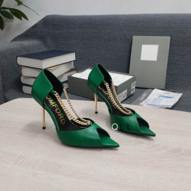 Tom Ford Lederen Metalen Open Teen Pumps Groen