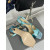 Tom Ford 10,5 cm Metalen Ketting Gestempeld Krokodil Lederen Angelina Sandaal Blauw