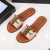 Tom Ford Leer TF-Logo Flatscreen Schuif In de kleur Nude