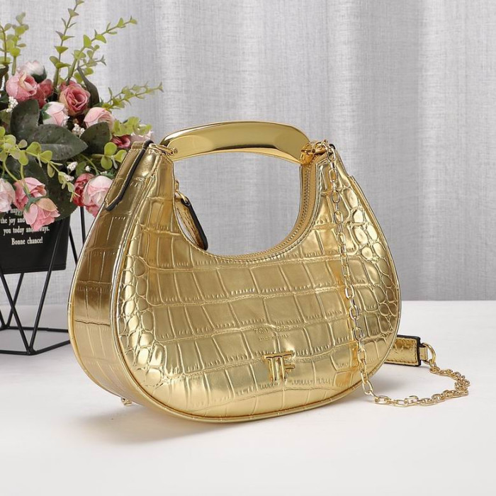Tom Ford Naisten Mini Krokotiili Kuvio Olkalaukku Gold