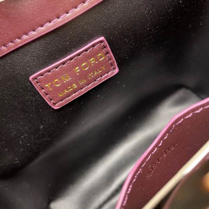 Tom Ford Paksu Ketju Krokotiili Kuvio Kainalo Laukku Violetti