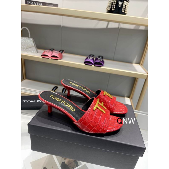 Tom Ford 4,5 cm Krokotiili TF-Logo Dian Punainen
