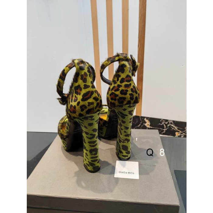 Tom Ford 14,5 cm Leopardi Tulostaa Sandaalit Vihreä