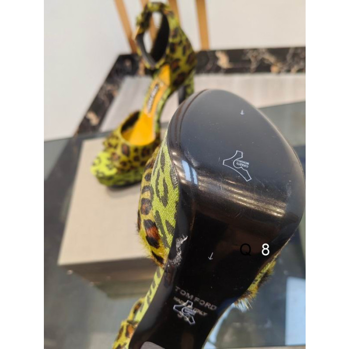 Tom Ford 14,5 cm Leopardi Tulostaa Sandaalit Vihreä