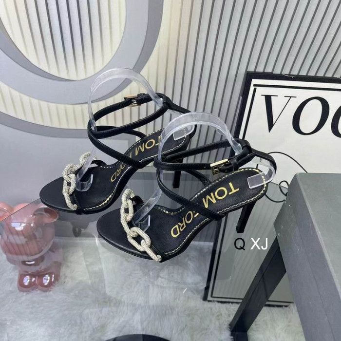 Tom Ford 10,5 cm Ketju Nahka Sandaalit Musta