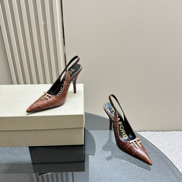 Tom Ford 10cm Krokotiili Nahka Angelina Slingback Ruskea