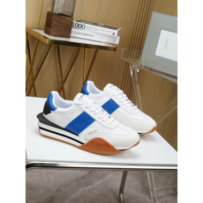 Tom Ford Mokka Tekninen Kangas James Sneaker Valkoinen/Sininen 037