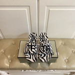 Tom Ford Koristeltu Zebra-Print Slide Musta/Valkoinen