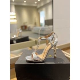 Tom Ford 10,5 cm Snake-Vaikutus Kultaa Ketjun Angelina Sandaali Hopea