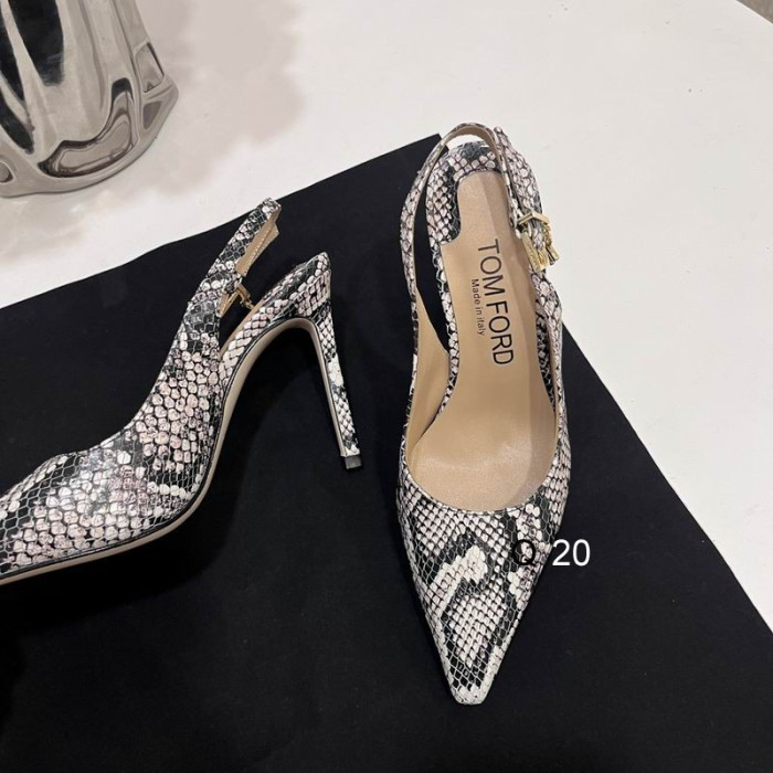 Tom Ford 10cm Angelina Slingback Chaussures Estampé Python Blanc
