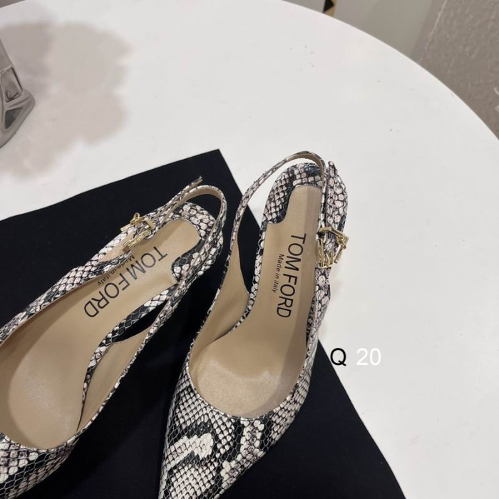 Tom Ford 10cm Angelina Slingback Chaussures Estampé Python Blanc