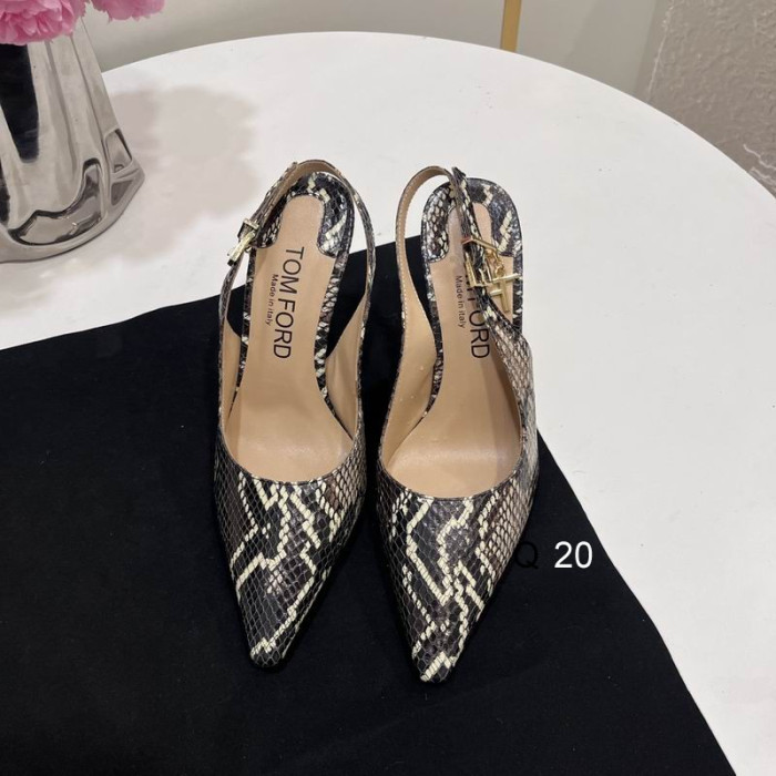 Tom Ford 10cm Angelina Slingback Chaussures Estampé Python Noir