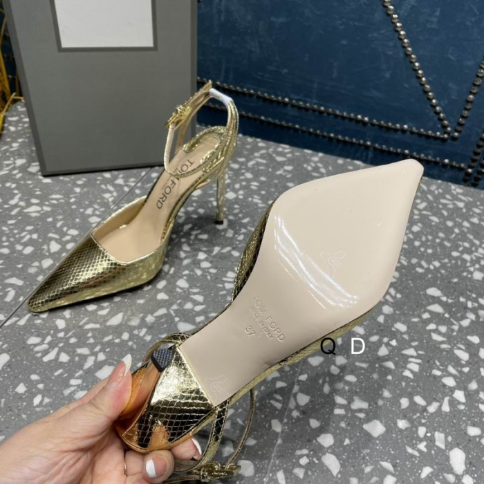 Tom Ford 10,5 cm de peau de serpent Pompes En Or