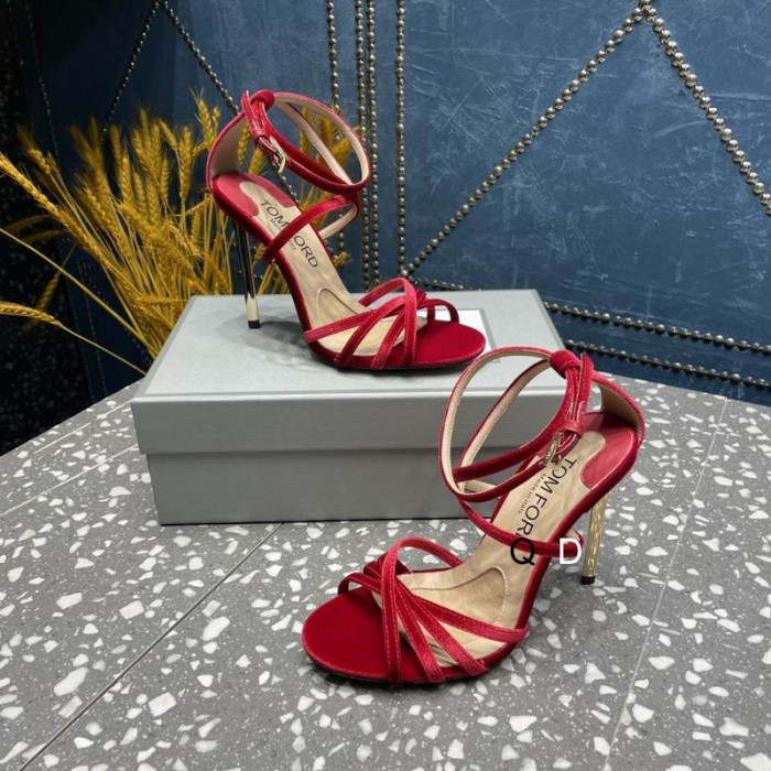 Tom Ford 10.5 cm Velours Ida Sandale Rouge