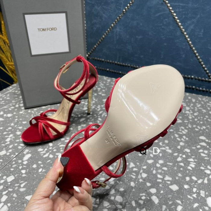 Tom Ford 10.5 cm Velours Ida Sandale Rouge