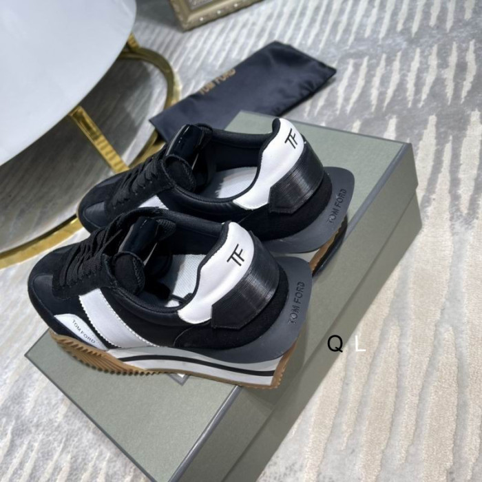 Tom Ford Suede Eco-Du Matériel Convivial James Sneaker En Noir/Blanc
